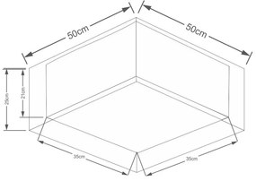 Plafon Quadrado Duplo Vivare Md-3039 Cúpula em Tecido 25x50x50cm - Bivolt