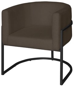 Poltrona Base Industrial Preto Sala de Estar Lety Veludo Chocolate S05 - D'Rossi