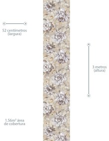 Papel de Parede floral linho 0.52m x 3.00m