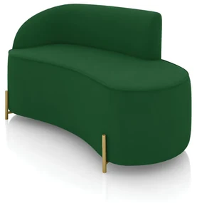 Sofá 2 Lugares Orgânico 140cm Pé Dourado Morgan Suede D03 - D'Rossi - Verde