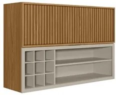 Cozinha Modulada 4 Peças Balcão Para Pia CP3 Pierre L06 Nature/Off Whi