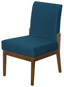 Kit 04 Cadeiras de Jantar Helena Suede Azul Marinho - Decorar Estofados
