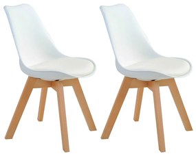 Kit 2 Cadeiras Decorativas Sala e Escritório SelfCare (PP) Branca- Gran Belo