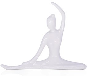 Enfeite Decorativo Bailarina em Cerâmica Branco 13x16x3,5 cm - D'Rossi