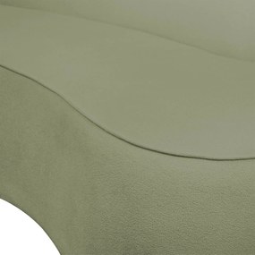 Sofá 2 Lugares Orgânico 140cm Pé Dourado Morgan Bouclê D03 - D'Rossi - Verde Pistache