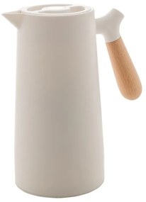 Garrafa Térmica Plástico Com Cabo Madeira Nórdica Branca 1 Litro 28832 Wolff