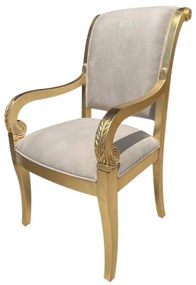 Cadeira com Braço Luís XVI Entalhada Madeira Maciça Design Exclusivo Peça Artesanal