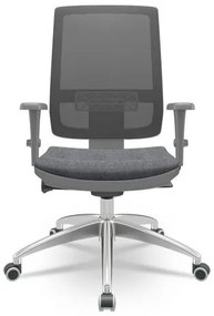 Cadeira Brizza Diretor Grafite Tela Preta com Assento Concept Granito Base Autocompensador Aluminio - 65777 Sun House