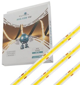 Fita De Led Cob 9W Por Metro 24V Irc90 5 Metros - LED BRANCO QUENTE (2700K)