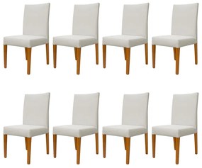 Kit 8 Cadeiras de Jantar Milan Linho Bege