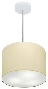 Lustre Pendente Cilíndrico Vivare Md-4210 Cúpula em Tecido 30x25cm - Bivolt