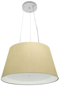Lustre Pendente Cone Md-4119 Cúpula em Tecido 21/40x30cm Algodão Crú / Branco - Bivolt
