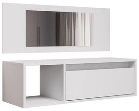 Penteadeira Camarin Suspenso Espelho 1P Nicho Quarto Mayumi 90cm M12 - D'Rossi - Branco