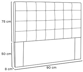 Cabeceira Cama Box Solteiro 90 cm Verona Veludo Cobre S04 - D'Rossi