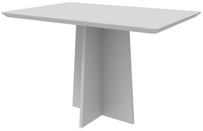 Mesa de Jantar Retangular Tampo com Vidro Angra 135 cm Off White - D'Rossi