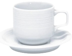 Xícara Chá Com Pires 205Ml Porcelana Schmidt - Mod. Saturno Empilhável