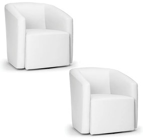 Poltrona Decorativa Base Giratória Kit 2 Stella Max Sintético Branco D03 - D'Rossi