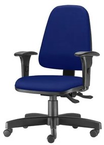 Cadeira Sky Presidente com Bracos Curvados Assento Courino Azul Base Metalica Preta - 54804 Sun House