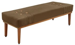 Cabeceira Cama Box Queen 160cm e Recamier Gênova Suede S04 - D'Rossi - Caramelo