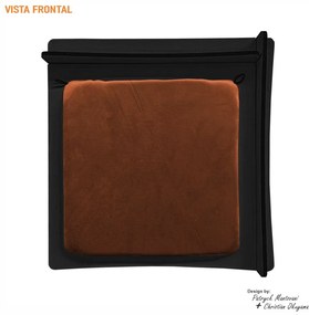 Arranhador de Gato para Cama Box B400 Preto/Terracota - Sheep Estofados - Preto