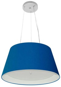 Lustre Pendente Cone Vivare Md-4119 Cúpula em Tecido 21x40x30cm - Bivolt - Azul-Marinho-Branco - 110V/220V