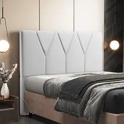 Cabeceira Cama Box Casal 140cm Aura Linho W01 Cinza - Mpozenato