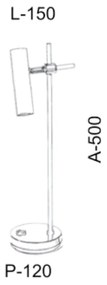 Abajur Vertical Haste Tubinho Articulado 12X15X50Cm Metal 01Xmr11 | Ol... (ONIX)