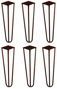 Kit 6 Pés de Metal 25 CM Hairpin Legs Rack e Puffs Bronze G41