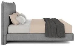 Cama Queen Flutuante Com Cabeceira 160cm Lyra S05 Linho Cinza - Mpozen