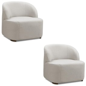 Poltrona Decorativa Orgânica kit 2 Diully Bouclê E03 - D'Rossi - Cinza claro