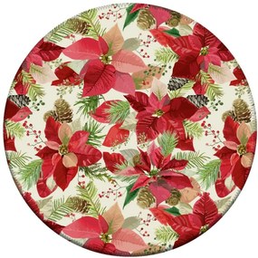 Tapete de Natal Redondo Floral Natalino 84cm