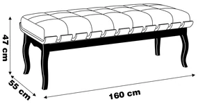 Banco Decorativo Sala de Estar Fiord 160cm Linho Bege G42 - Gran Belo