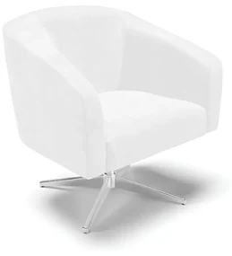 Poltrona Decorativa Giratória MA30 Stella Sintético PU D03 - D'Rossi - Branco