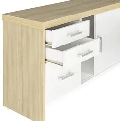 Conjunto Escritório Home Office 4 Peças Corp A06 Carvalho/Branco - Mpo