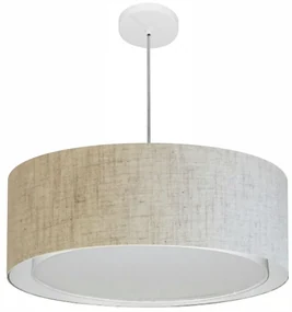 Pendente Cilíndrico Rustico Bege MJ-4297 Para Mesa de Jantar e Estar