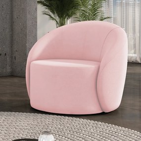 Poltrona Decorativa Orgânica Lua Suede D03 - D'Rossi - Rosa Bebê