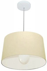 Lustre Pendente Cone Md-4241 Cúpula em Tecido 30/45x40cm Algodão Crú - Bivolt