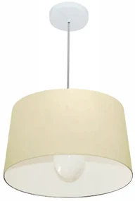 Lustre Pendente Cone Md-4241 Cúpula em Tecido 30/45x40cm Algodão Crú - Bivolt