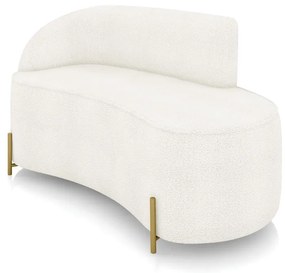 Sofá 2 Lugares Orgânico 140cm Pé Dourado Morgan Bouclê D03 - D'Rossi - Off White