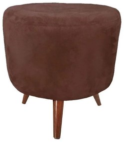 Puff Banqueta Decorativa Dora Redondo Suede - S06 - Marrom