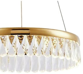 Pendente Drop Circular Ø60X10Cm Led 26W 3000K Bivolt Dourado Polido -...