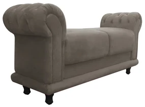 Recamier Barcelona Namoradeira Calçadeira Suede D'Rossi - Marrom Rato
