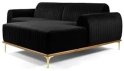 Sofá 245cm 4 Lugares com Chaise Direito Pés Gold Molino C-300 Veludo P