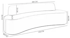 Sofá 4 Lugares para Sala de Estar Living 230cm Koane D06 Facto Pérola