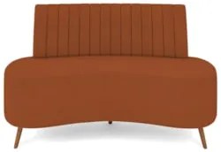 Sofá 2 Lugares para Sala Living 135cm Pés Palito Tamar Z08 Boucle Terr