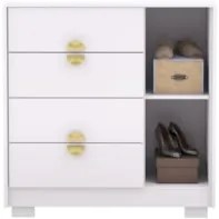 Cômoda Para Quarto 93cm Com 1 Porta Nara Flex Branco V02 - Mpozenato