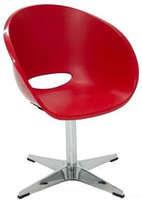 Cadeira Tramontina Elena Giratória em Polipropileno Vermelho com Base em Aço Cromado