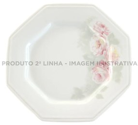 Prato Sobremesa 20 Cm Porcelana Schmidt - Dec. Romântica Prisma 2° Linha E005