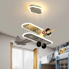 Lustre infantil avião nordic casa decoração da sala de jantar pingente lâmpada luzes crianças iluminação interior lâmpada do teto pendurado luminária lâmpadas para sala estar - A - 66X71cm | Escurecimento remoto RC
