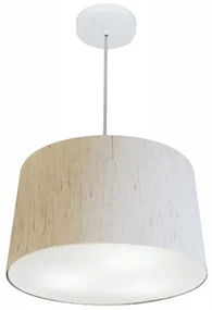 Pendente Cone Linho Bege MJ-4156 Para Mesa de Jantar e Estar